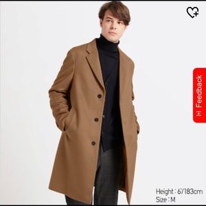 UNIQLO Mens Wool Cashmere Chesterfield Coat